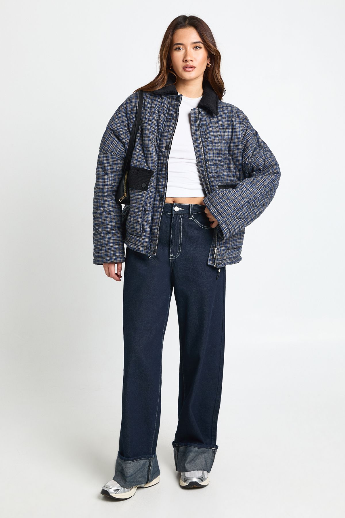 Check Quilted Padded Jacket - Image 3