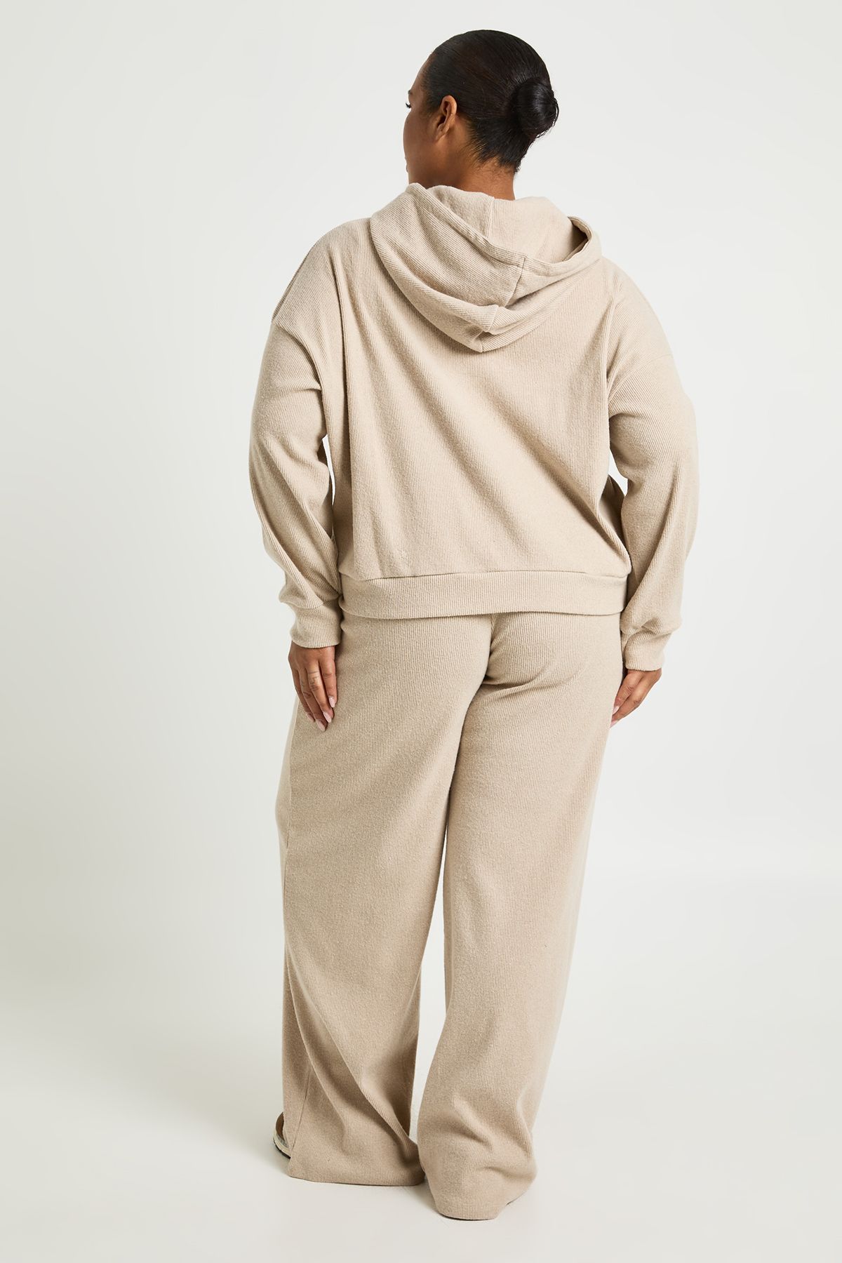 Plus Knitted Rib Wide Leg Jogger - Image 2