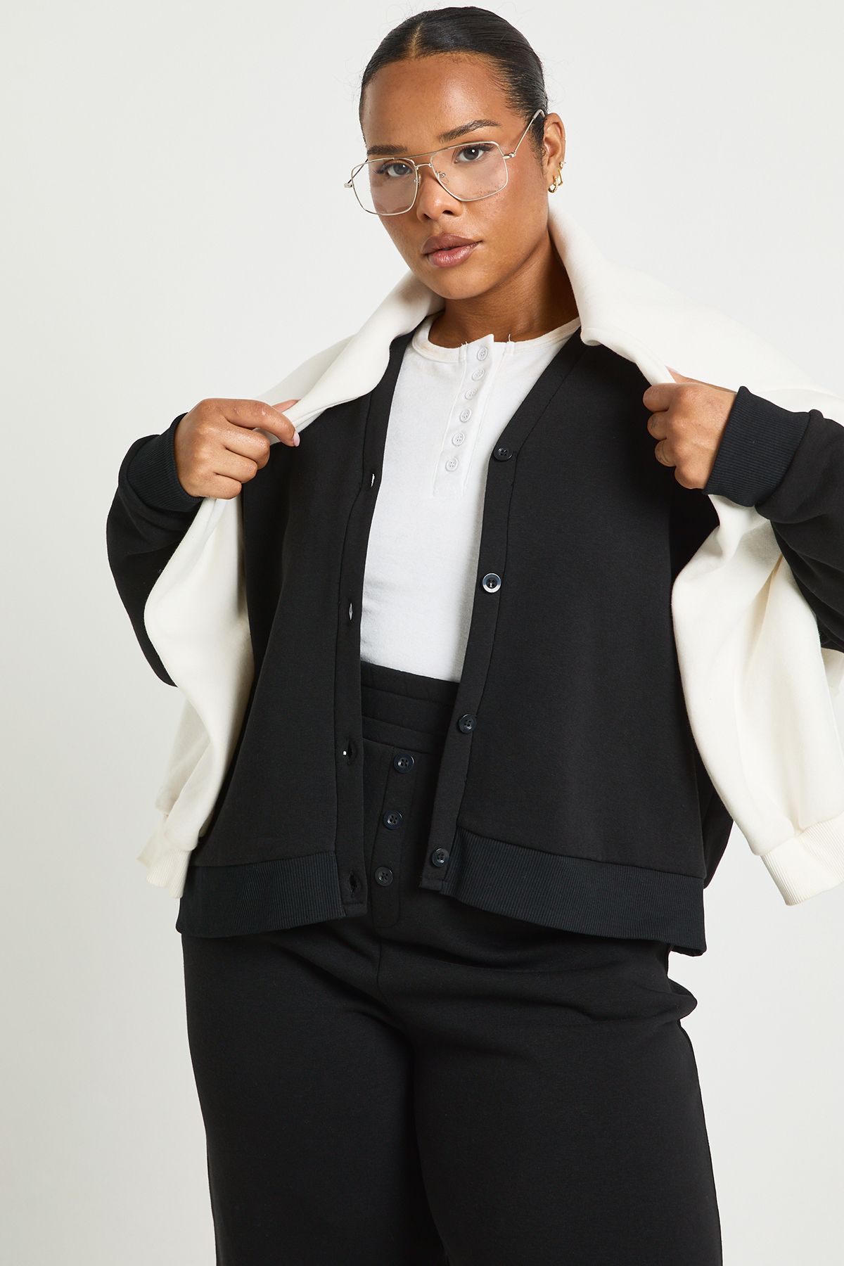 Plus Button Down Oversized Cardigan - Image 3