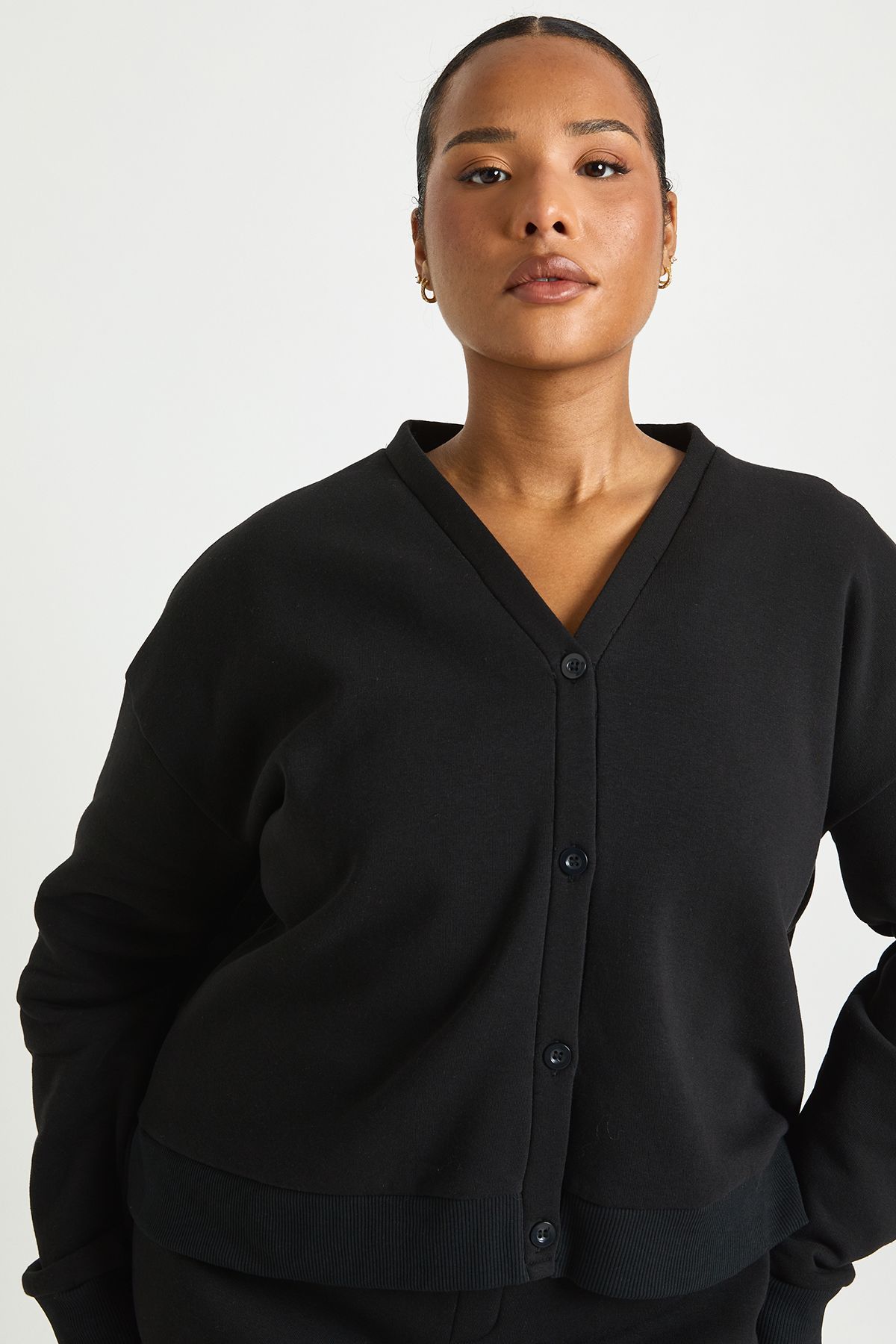 Plus Button Down Oversized Cardigan - Image 4