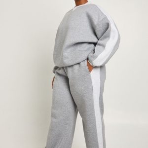 Plus Side Contrast Wide Leg Joggers