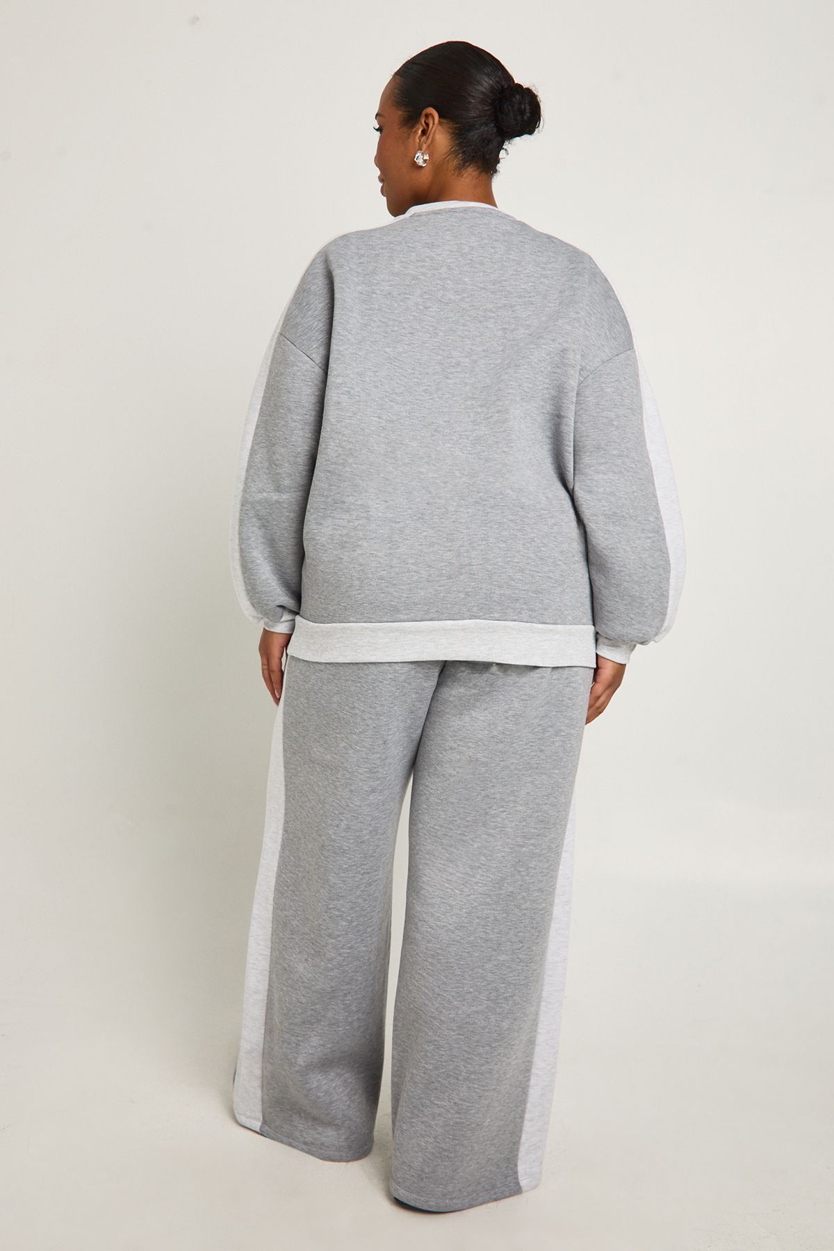Plus Side Contrast Wide Leg Joggers - Image 2