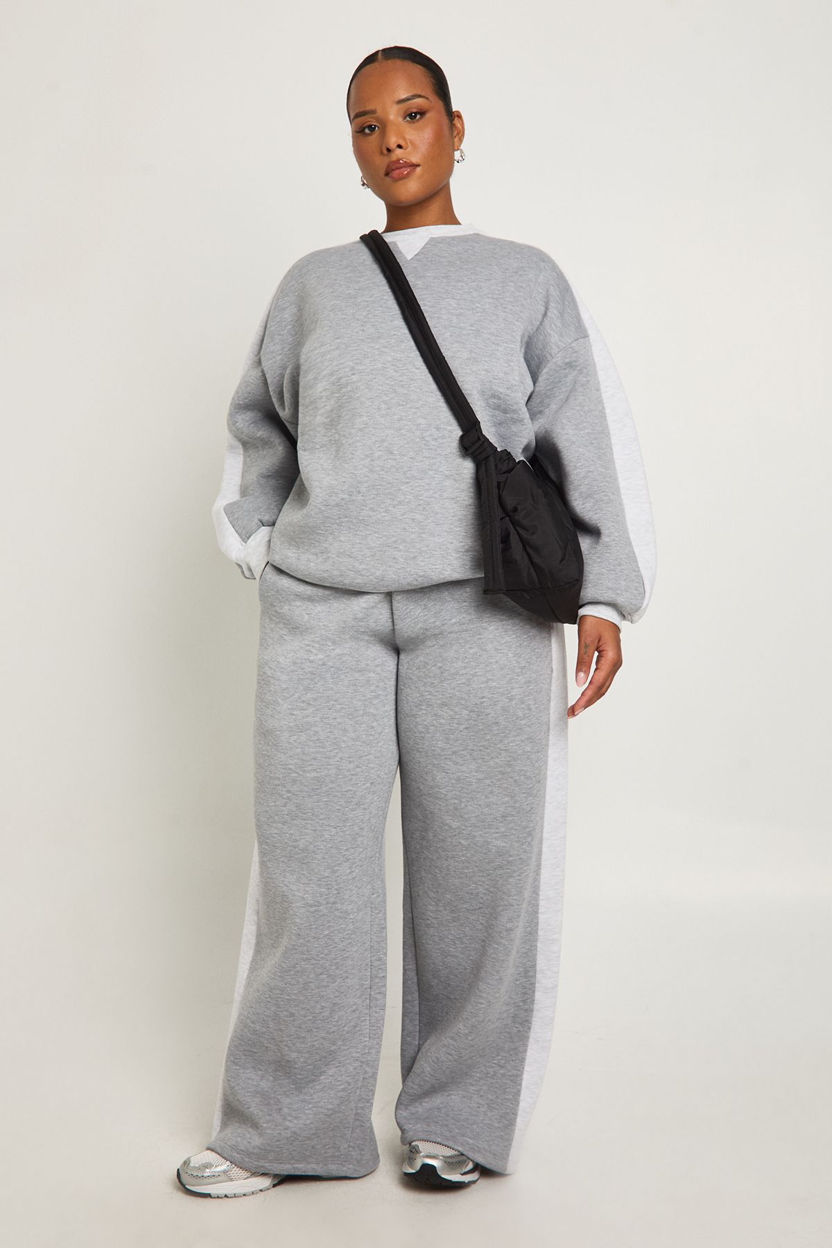 Plus Side Contrast Wide Leg Joggers - Image 3