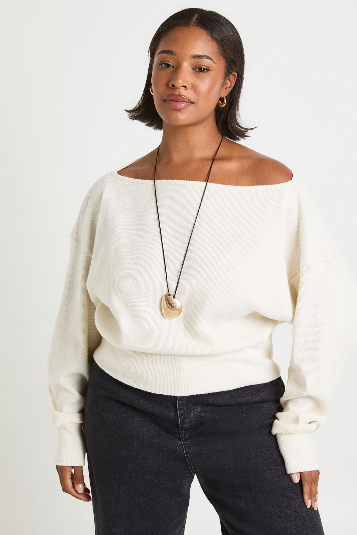Plus Slouchy Off The Shoulder Top