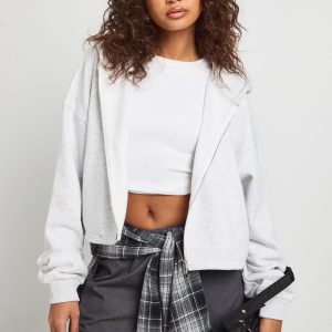 Adjustable Waist Zip Through Hoodie