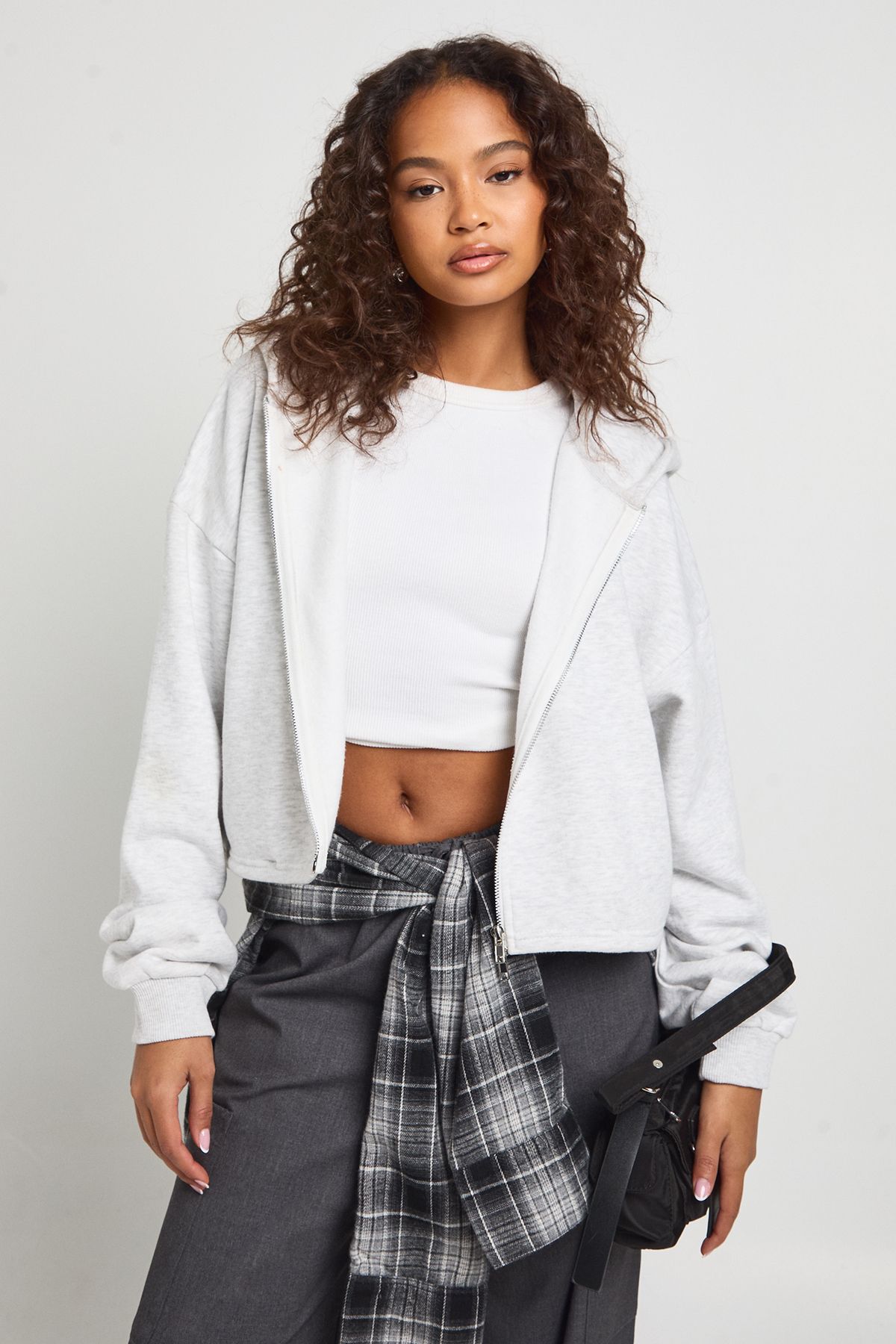 Adjustable Waist Zip Through Hoodie