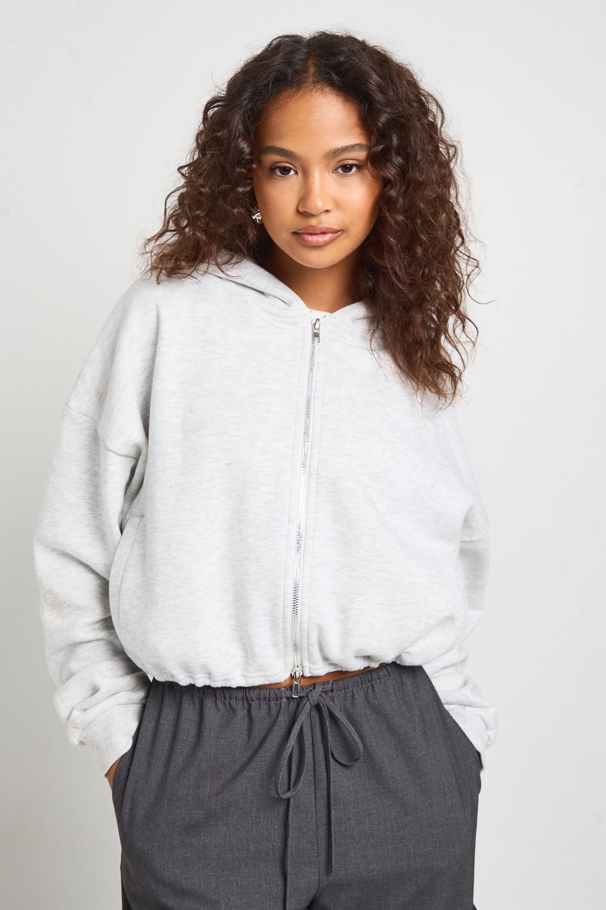 Adjustable Waist Zip Through Hoodie - Image 3