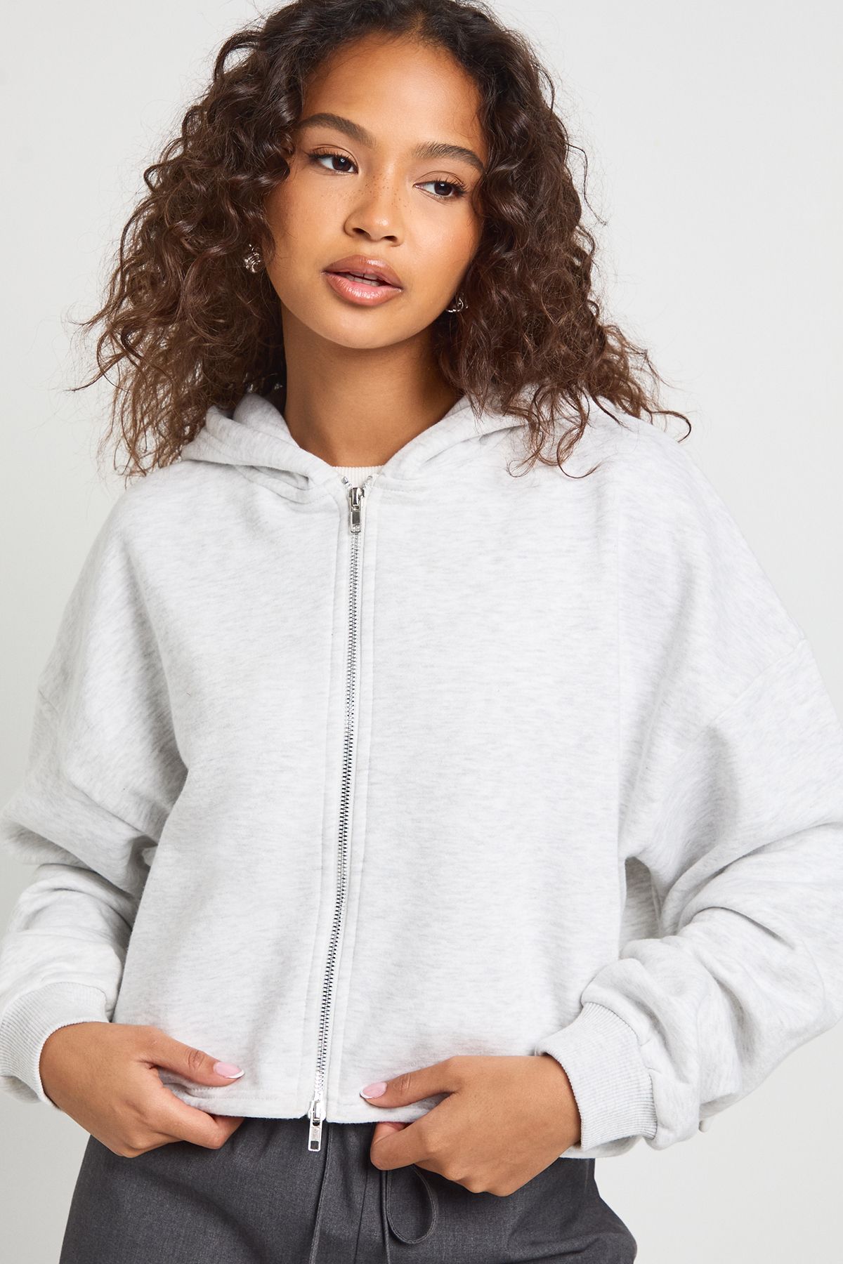 Adjustable Waist Zip Through Hoodie - Image 4