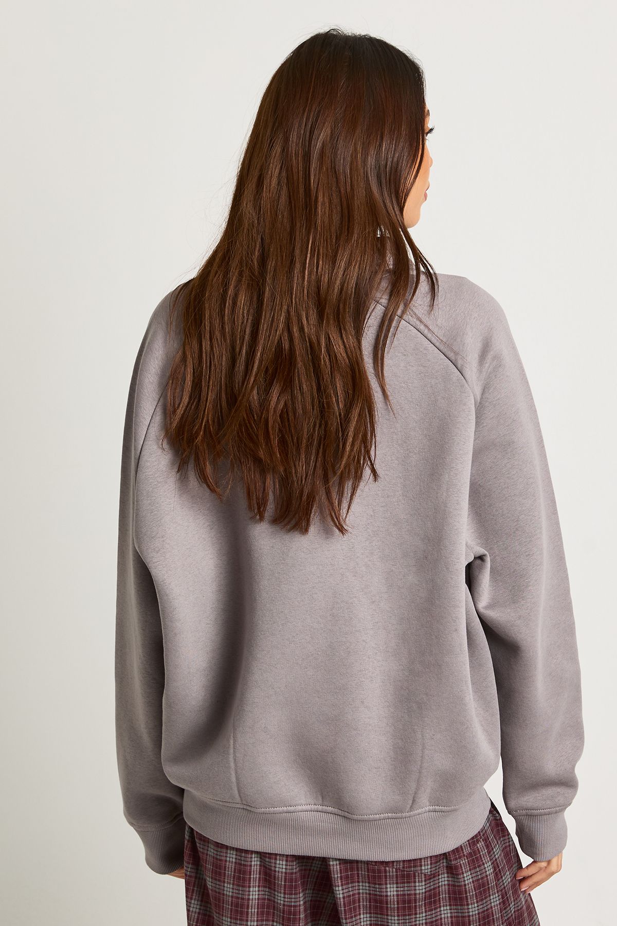 Collared Popper Oversized Washed Sweatshirt - Image 2
