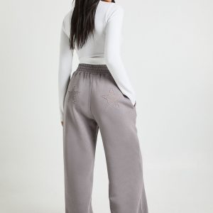 Star Studded Straight Washed Leg Jogger