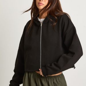 Adjustable Waist Zip Through Hoodie