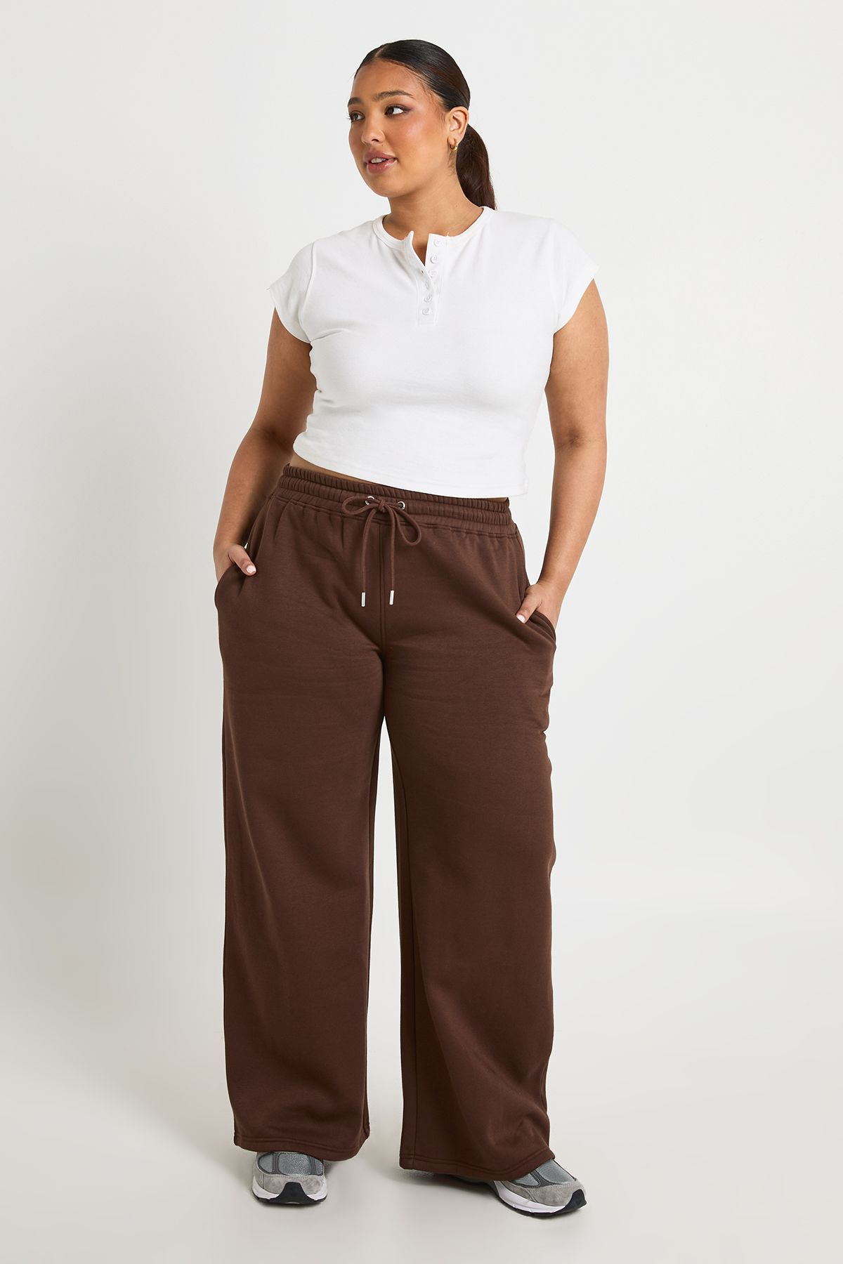 Plus Wide Leg Joggers - Image 3