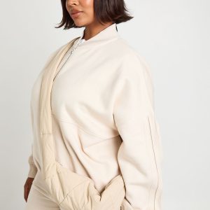 Plus Pintuck Detail Oversized Bomber Jacket