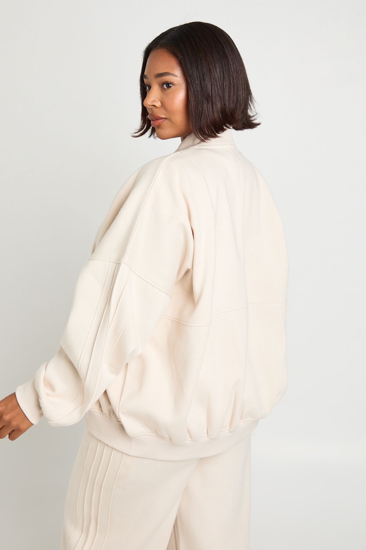 Plus Pintuck Detail Oversized Bomber Jacket - Image 2
