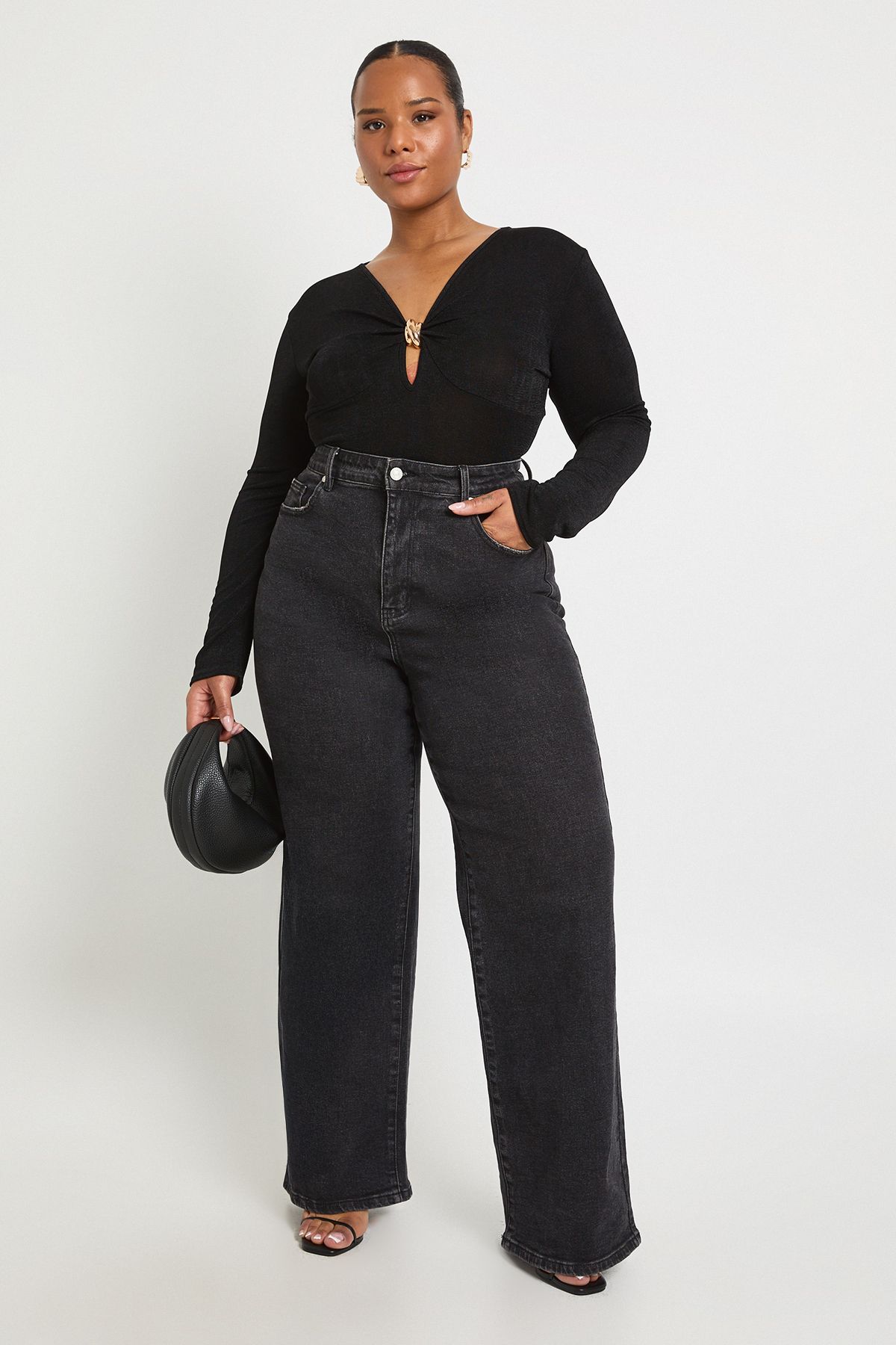 Plus Gold Trim Keyhole Bodysuit - Image 3