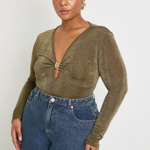 Plus Gold Trim Keyhole Bodysuit