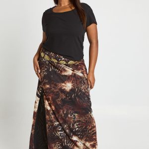 Plus Mesh Maxi Skirt