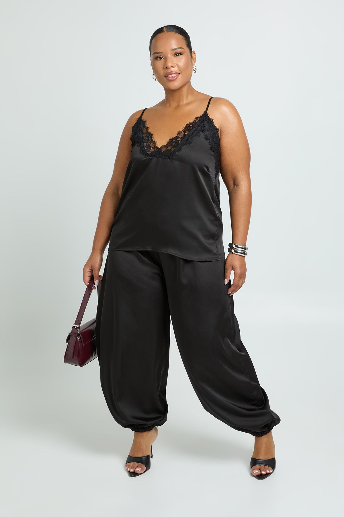 Plus Lace Trim Cami Top - Image 3