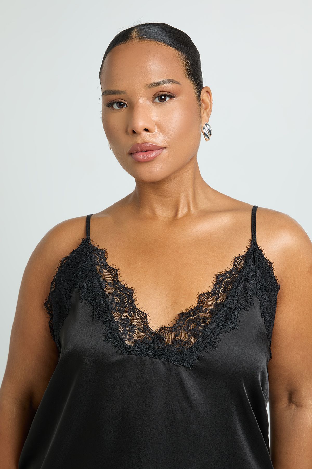 Plus Lace Trim Cami Top - Image 4