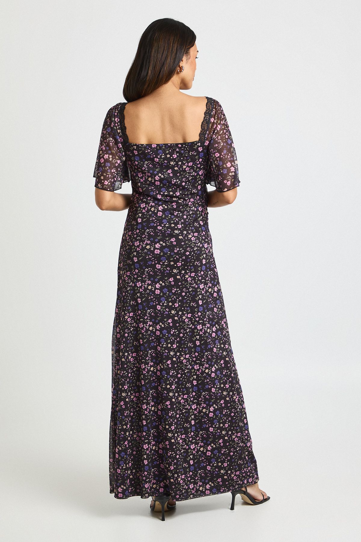 Maternity Ditsy Lace Detail Maxi Dress - Image 3