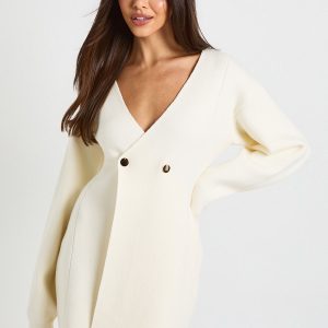Gold Button Knitted Mini Dress
