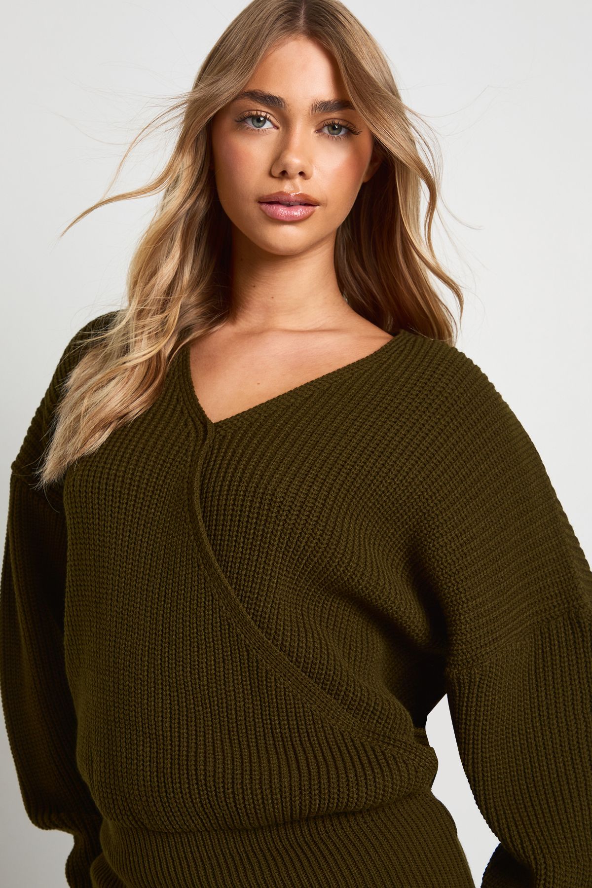 Wrap Front Knitted Mini Dress - Image 4