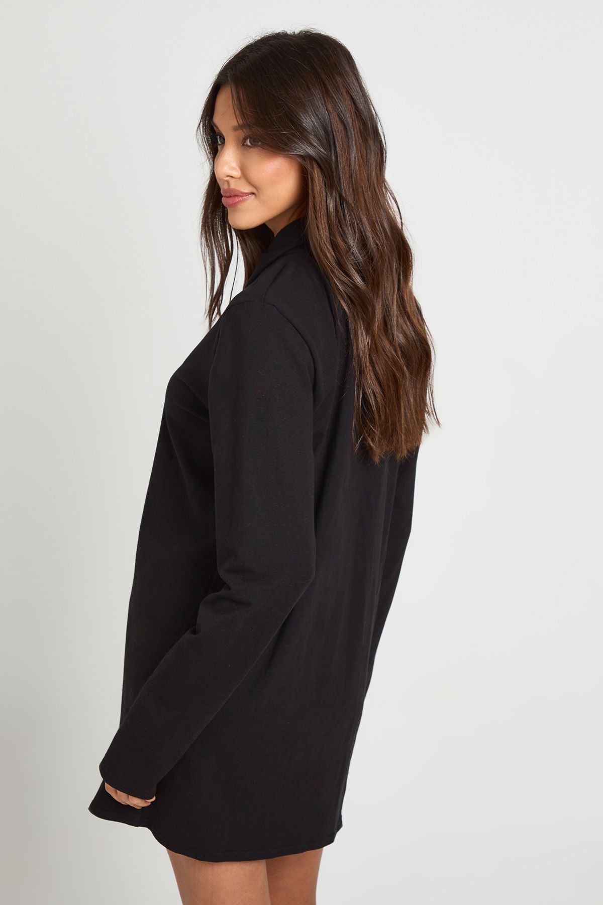 Collared Gold Button Tshirt Dress - Image 2