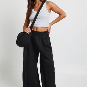 Petite High Waist Pleat Detail Straight Leg Jogger