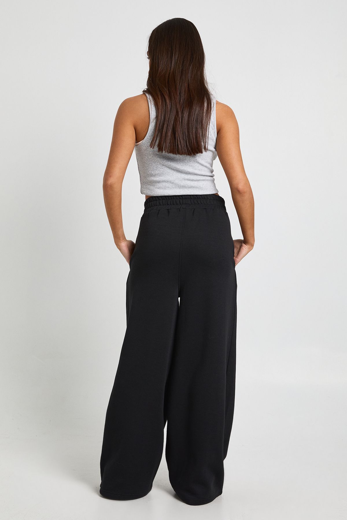 Petite High Waist Pleat Detail Straight Leg Jogger - Image 2