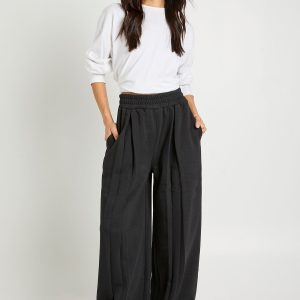 Boohoo Tall High Waist Pleat Detail Straight Leg Jogger