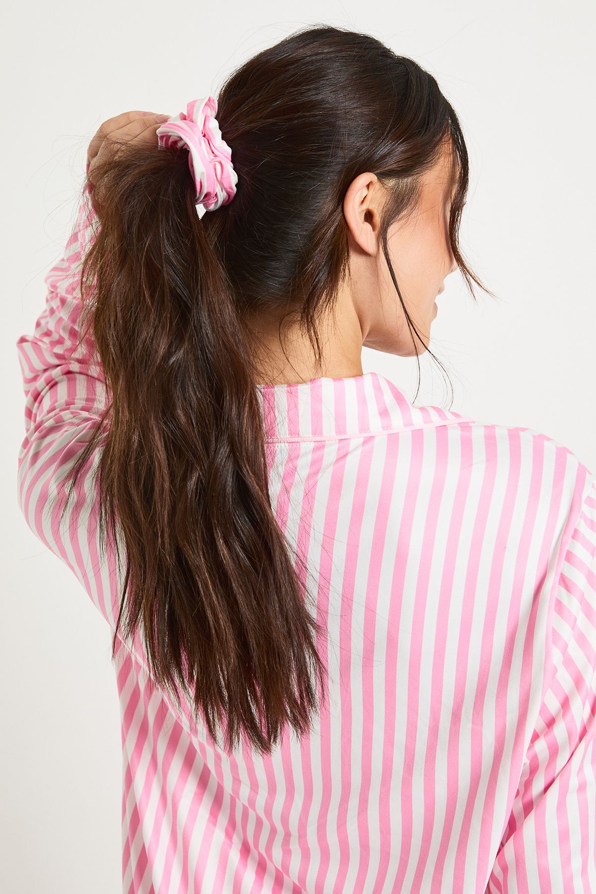 Tall Candy Stripe Long Sleeve Shirt & Trouser 3 Piece Pyjama Set - Image 4