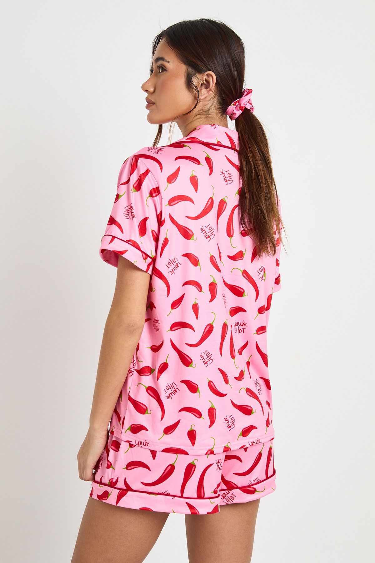 Valentines Chill Print Short Sleeve Shirt & Short 3 Piece Pyjama Set - Image 2