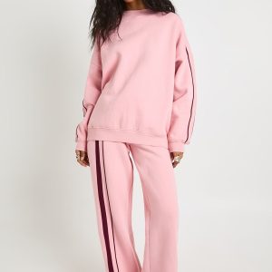 Double Side Striped Oversized Sweatshirt