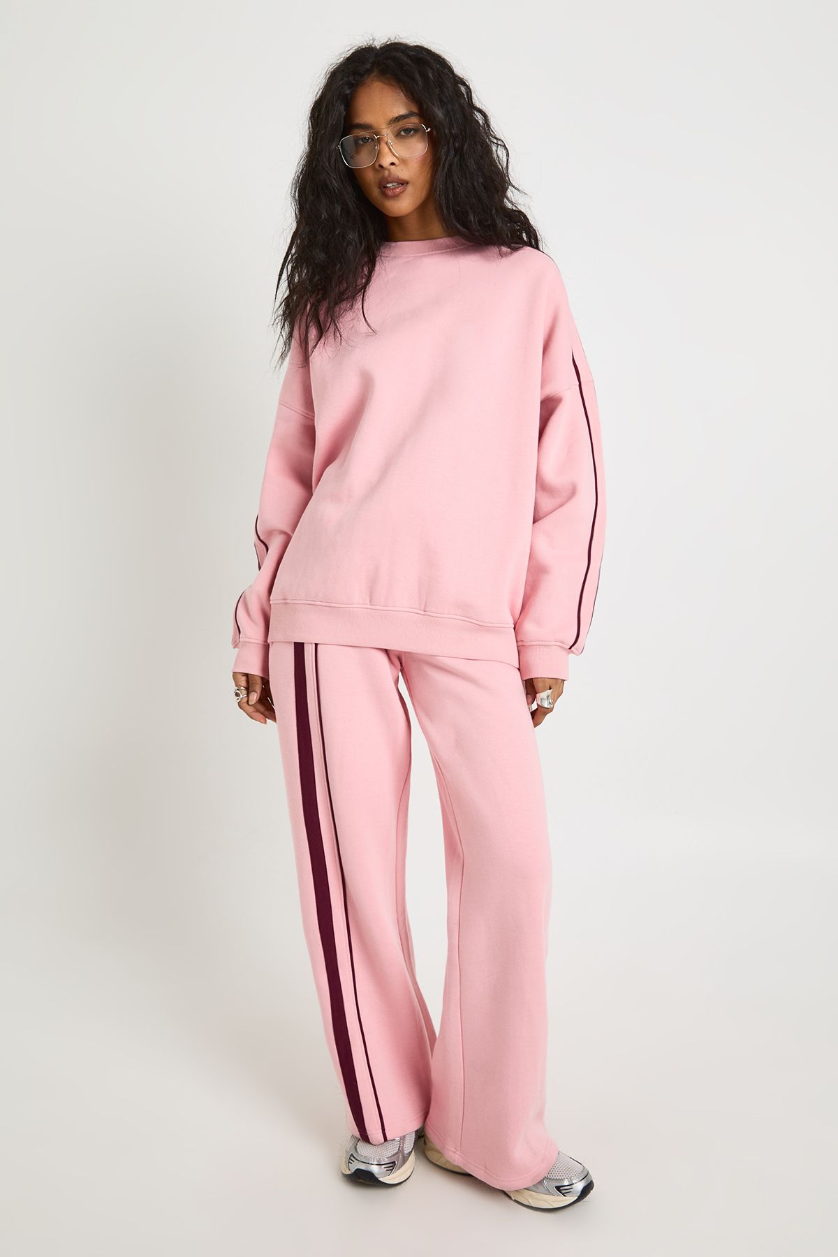 Double Side Striped Oversized Sweatshirt