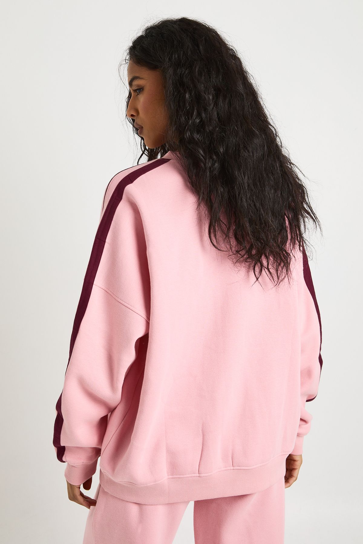 Double Side Striped Oversized Sweatshirt - Image 2