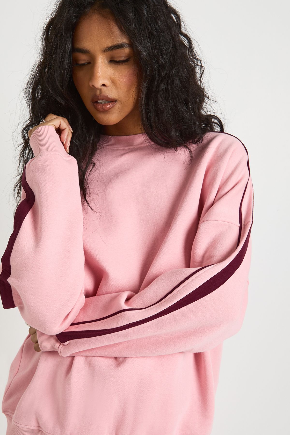 Double Side Striped Oversized Sweatshirt - Image 4