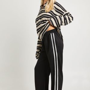 Lace Side Stripe Tricot Straight Leg Jogger