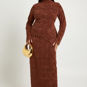 Plus Premium Lace Maxi Skirt