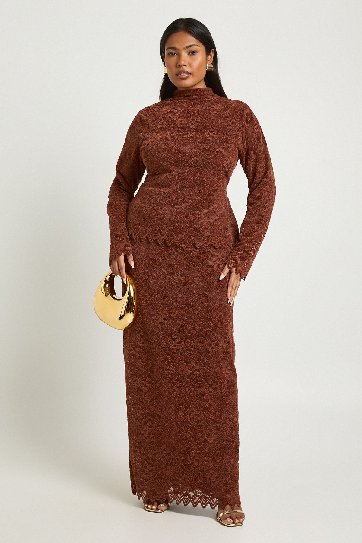 Plus Premium Lace Maxi Skirt