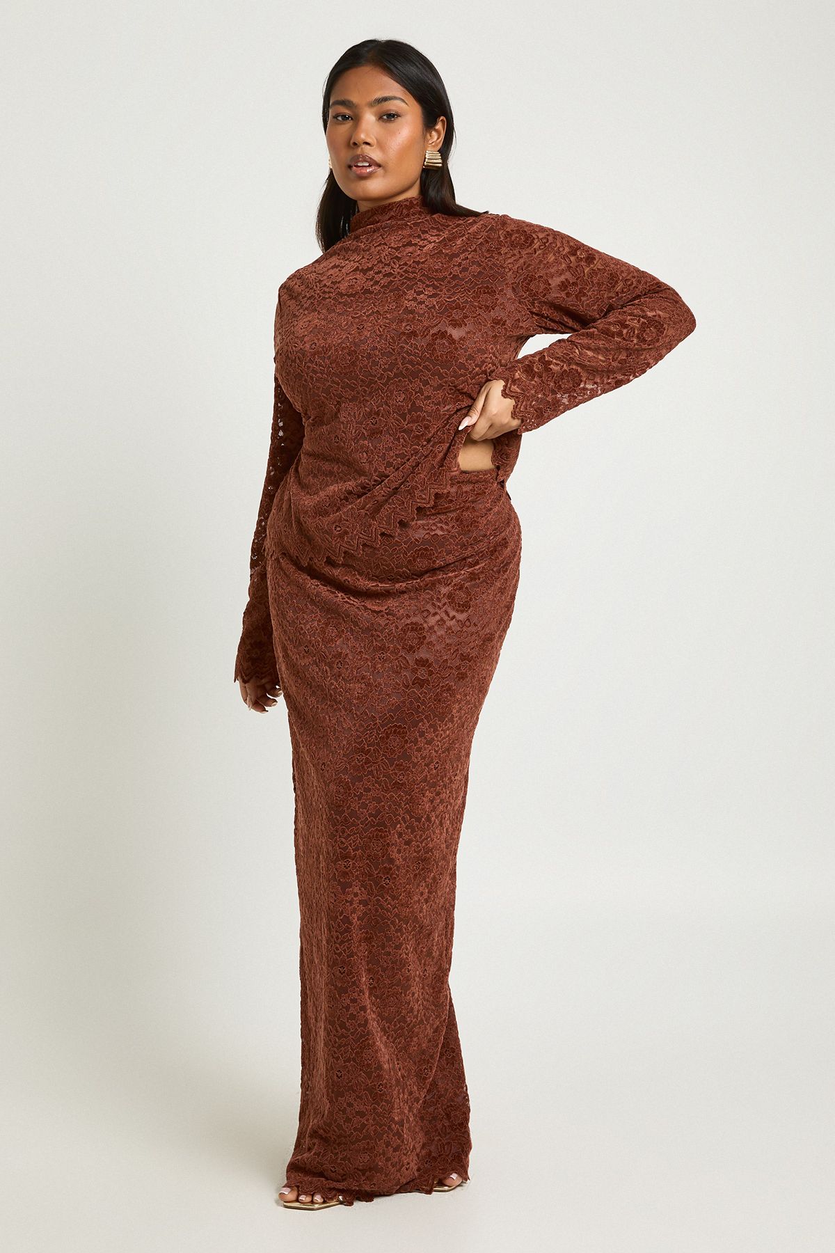 Plus Premium Lace Maxi Skirt - Image 3