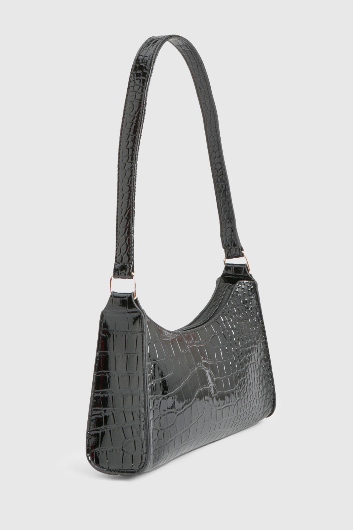 Patent Croc Shoulder Bag - Image 3