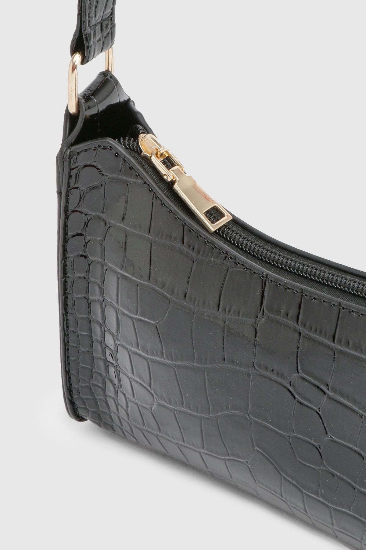 Patent Croc Shoulder Bag - Image 4