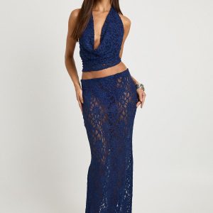 Glitter Lace Maxi Skirt