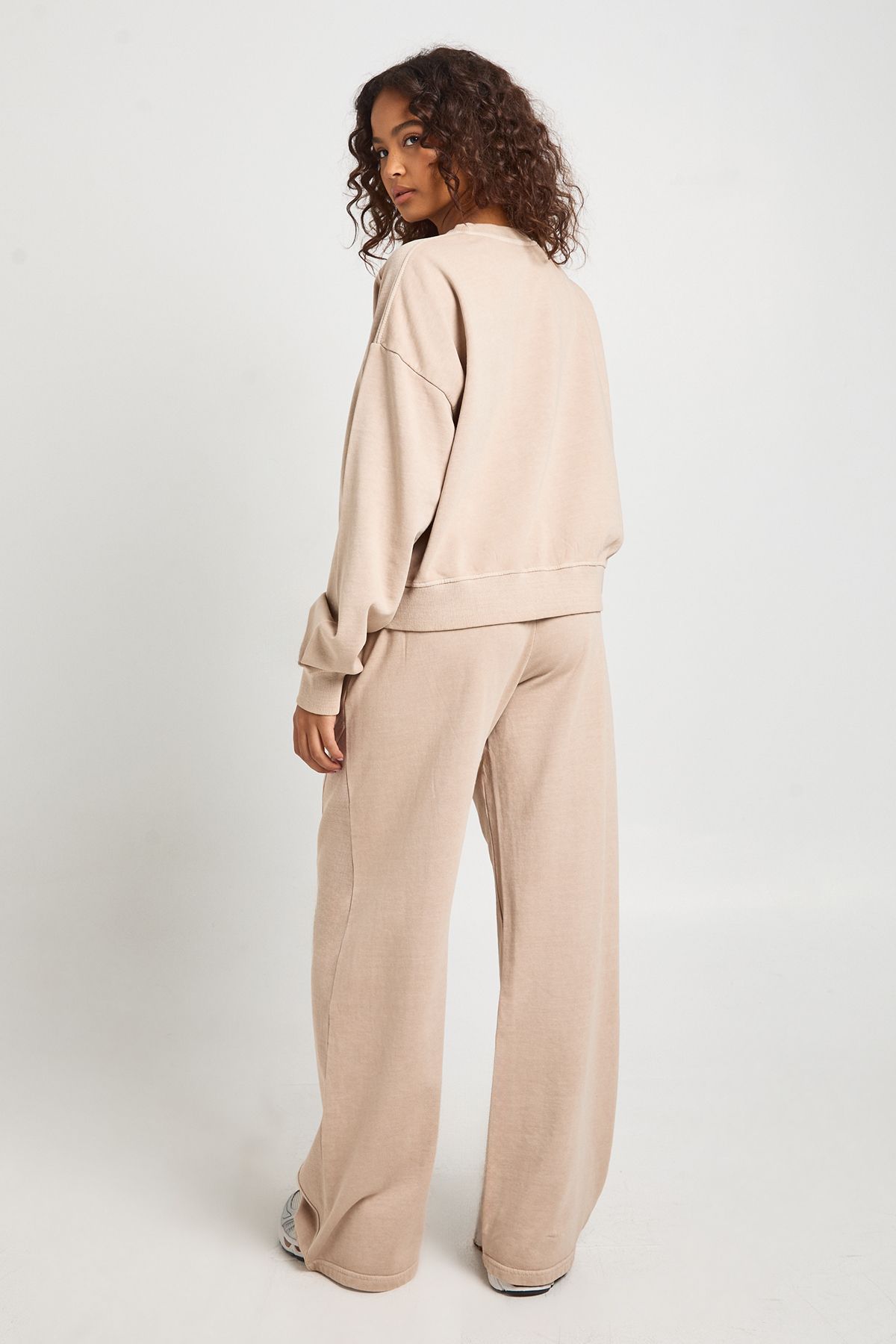 Washed Ribbed Detail Straight Leg Tracksuit - Image 2