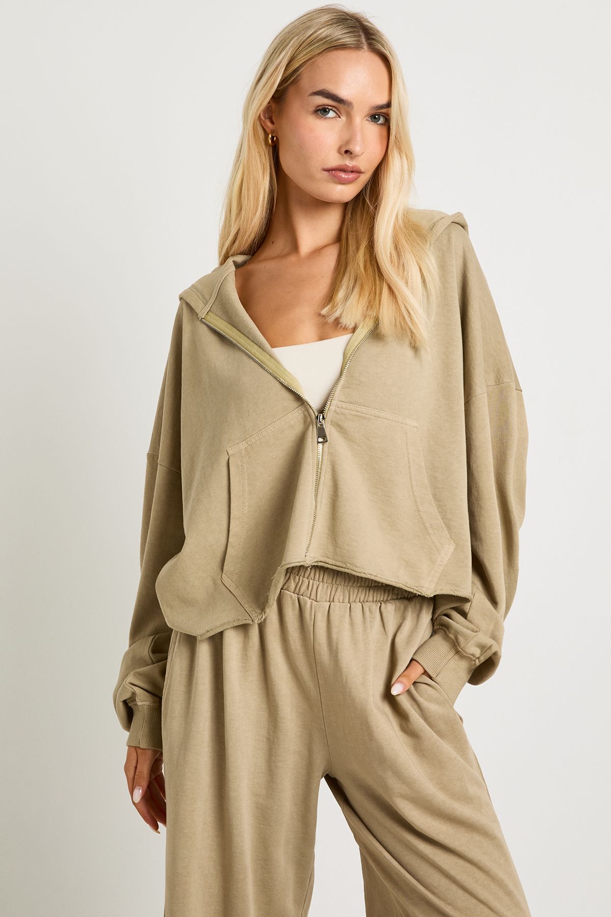 Washed Distressed Hem Straight Leg Tracksuit - Image 3