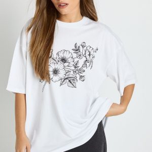 Floral Sketch Printed T-Shirt