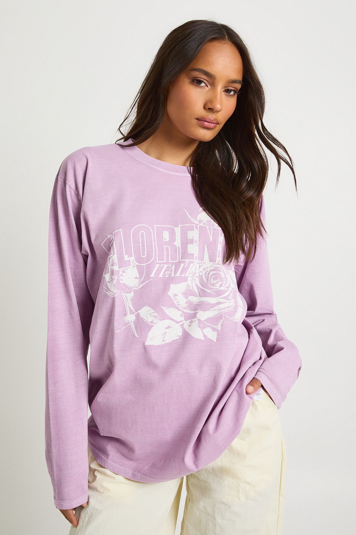Florence Roses Printed Long Sleeve T-Shirt