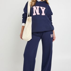 NY Applique Hoodie Tracksuit