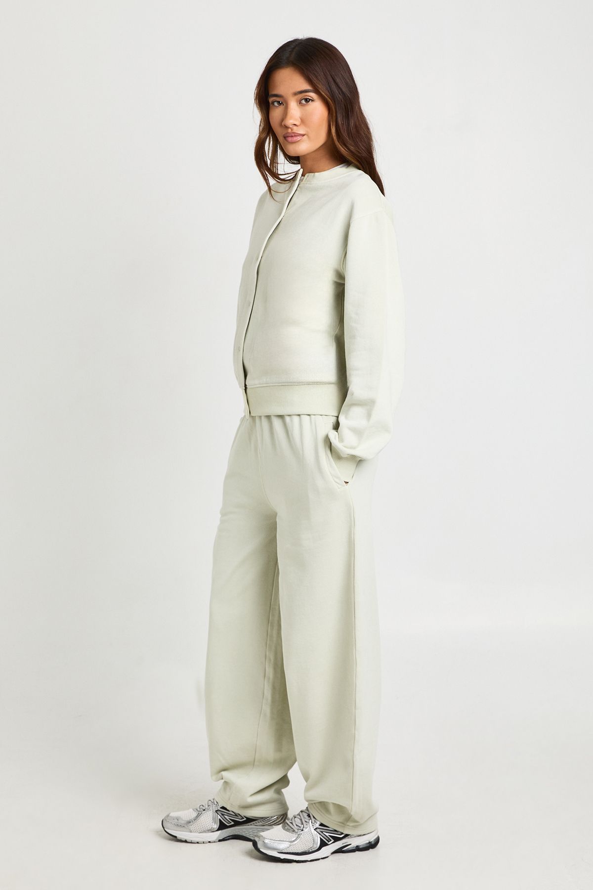 Washed Popper Bomber Sweatshirt Barrell Leg Tracksuit