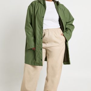 Plus Rubberised Rain Midi Parka Coat